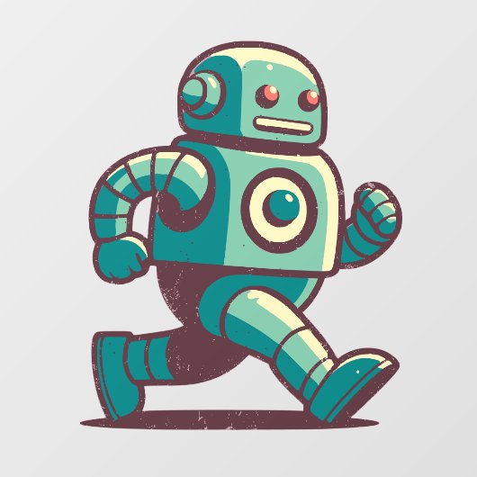 Robot Runner Raamsticker (Vel)