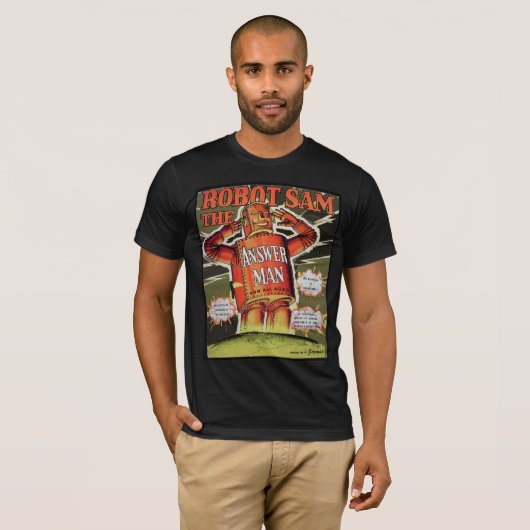 Robot Sam beantwoordt Man T-Shirt (Voorkant volledig)