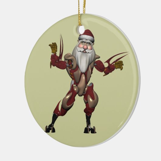 Robot Santa Keramisch Ornament (Links)