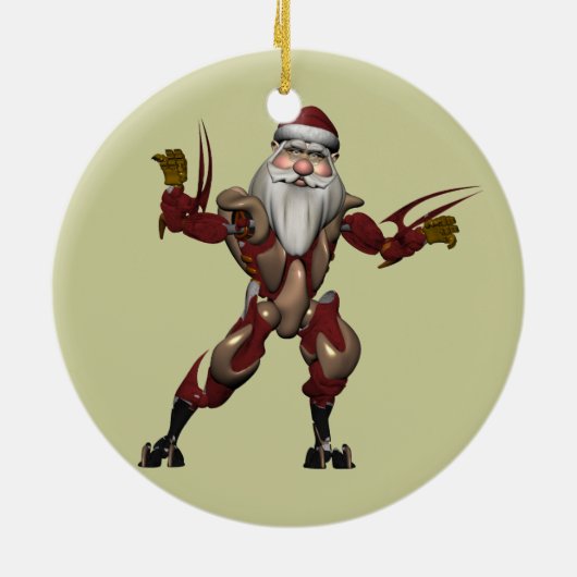 Robot Santa Keramisch Ornament (Achterkant)