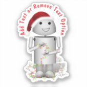 Robot Santa's Helper Kerstmis Sticker (Voorkant)