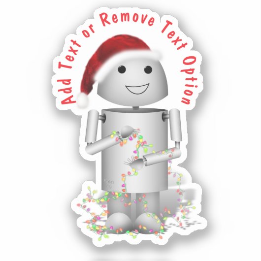 Robot Santa's Helper Kerstmis Sticker (Voorkant)