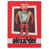 Robot; Scarlet Red Stripes Klembord (Achterkant)