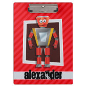 Robot; Scarlet Red Stripes Klembord (Voorkant)