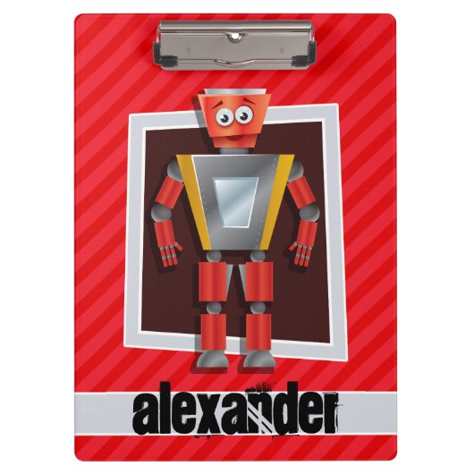 Robot; Scarlet Red Stripes Klembord (Voorkant)