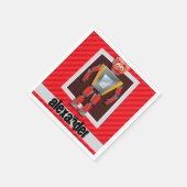 Robot; Scarlet Red Stripes Servet (Hoek)