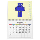 Robot sci-fi cartoon leuke science fiction kalender (Feb 2027)