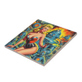  Robot Sci-Fi Pin-up Tegeltje (Zijkant)