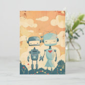 Robot Science Fiction Paar Kaart (Staand voorkant)