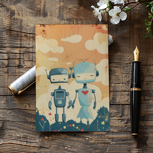 Robot Science Fiction Paar Kaart