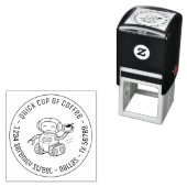 Robot Serving Coffee Business Round Address Zelfinktende Stempel (In situ)