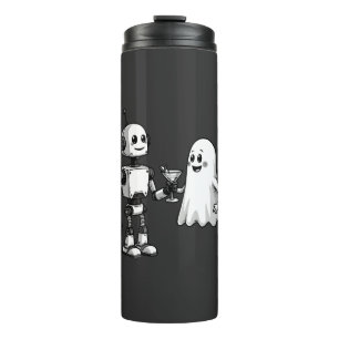 Robot Shaking Ghost Spooky Halloween Rebotic Thermosbeker