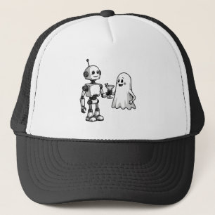 Robot Shaking Ghost Spooky Halloween Rebotic Trucker Pet