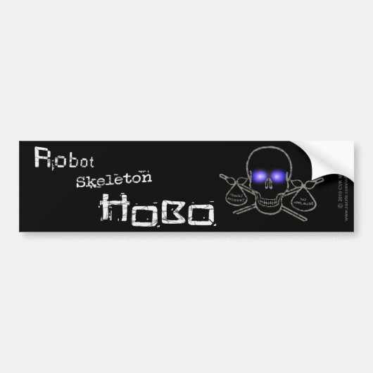 Robot Skeleton Hobo Bumpersticker (Voorkant)