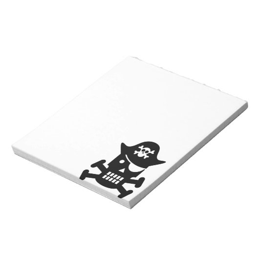 Robot Skull & Crossbones Pirate Silhouette Notitieblok (Linkerzijde)
