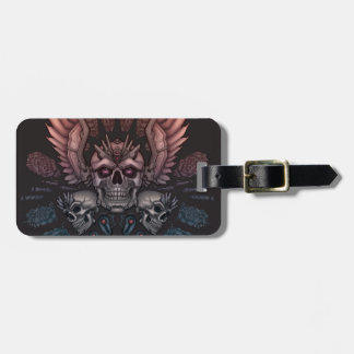 Robot Skull + Wings Bagagelabel