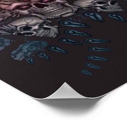 Robot Skull + Wings Poster (Hoek)