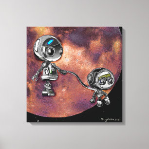 Robot Space Walk Canvas Afdruk