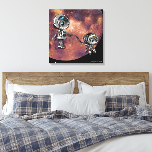 Robot Space Walk Canvas Afdruk (Insitu (Slaapkamer))
