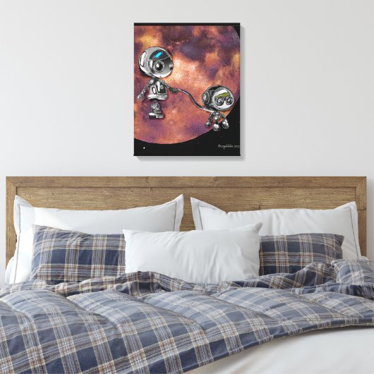 Robot Space Walk Canvas Afdruk (Insitu (Slaapkamer))