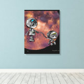 Robot Space Walk Canvas Afdruk (Insitu (Houten vloer))