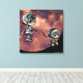 Robot Space Walk Canvas Afdruk (Insitu (Houten vloer))