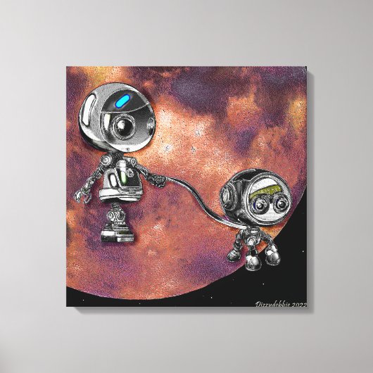 Robot Space Walk Canvas Afdruk (Voorkant)
