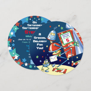 Robot, speciale levering, de vijfde verjaardag van kaart