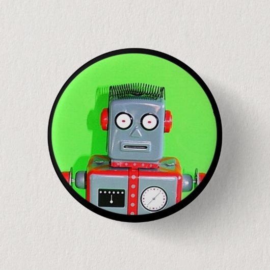 Robot speelgoed 1 ronde button 3,2 cm (Voorkant)