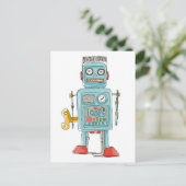 robot - speelgoed briefkaart (Staand voorkant)