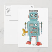 robot - speelgoed briefkaart (Voorkant / Achterkant)