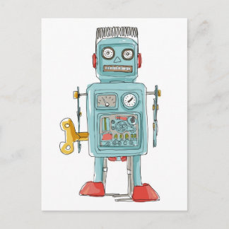 robot -  speelgoed briefkaart