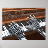 Robot speelt op piano poster (Voorkant)