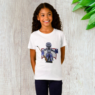 Robot Spelen IJshockey Sport Meisjes T-shirt