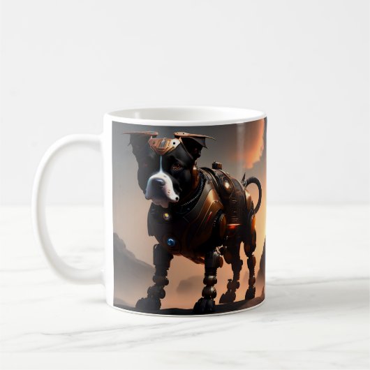 Robot Staffordshire Bull Terrier, Coffee Mok (Links)