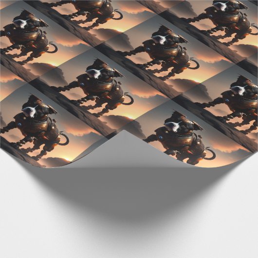 Robot Staffordshire Bull Terrier, Gift Wrap Paper Cadeaupapier (Hoek)