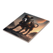 Robot Staffordshire Bull Terrier, keramische Tegel Tegeltje (Zijkant)