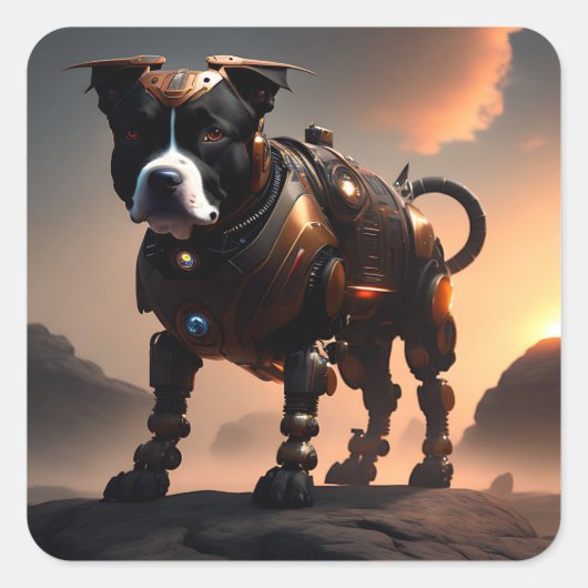 Robot Staffordshire Bull Terrier, Stickers (Voorkant)