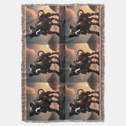 Robot Staffordshire Bull Terrier, Throw Blanket Deken (Voorkant Verticaal)