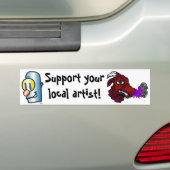 Robot, steun je kunstenaar. bumpersticker (Op auto)