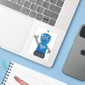 Robot Sticker (Laptop met iPhone)
