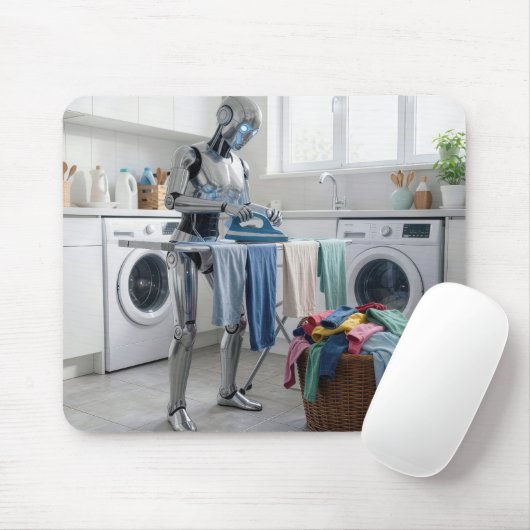 Robot Strijkt Kleren Muismat (Met muis)