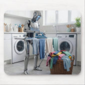 Robot Strijkt Kleren Muismat (Voorkant)