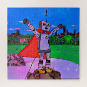Robot Superheld Puzzle Legpuzzel (Horizontaal)