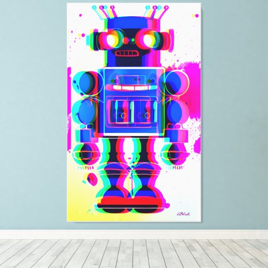 Robot Suspect Number 4 Canvas Afdruk (Insitu (Houten vloer))