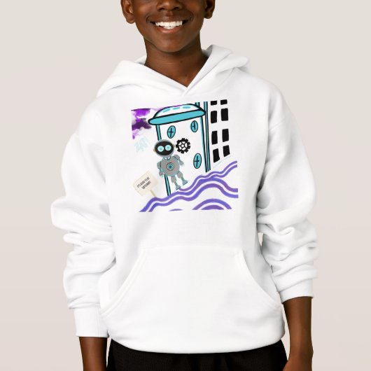 Robot t-shirt kinder liefde droid Sci Fi (Voorkant)