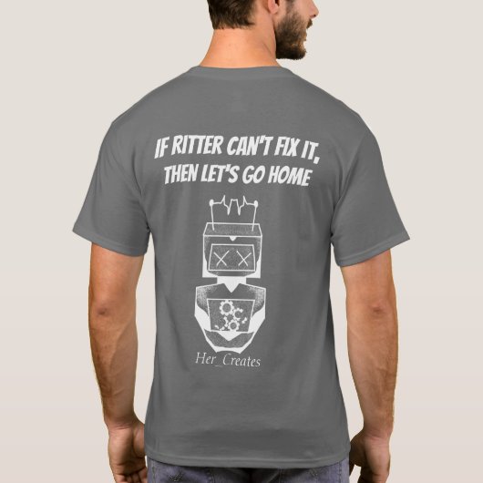 Robot T-Shirt (witte variant) (Achterkant)