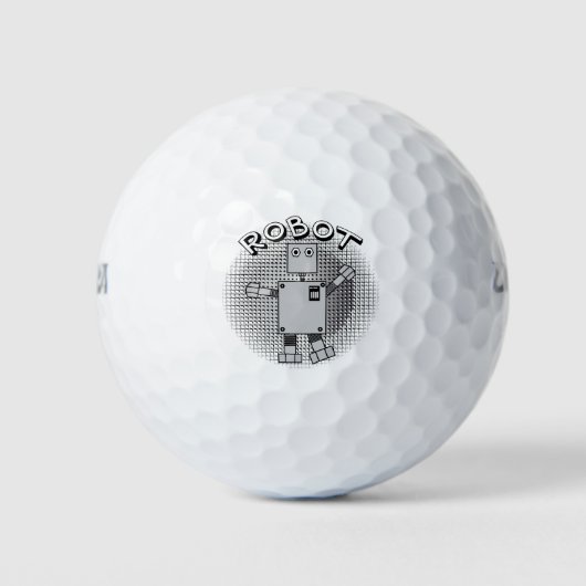 Robot tekst gepatroonde achtergrond golfballen (Voorkant)