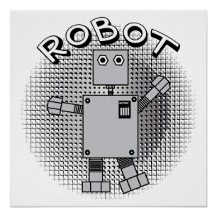 Robot tekst gepatroonde achtergrond perfect poster