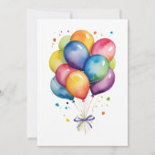 robot thema met ballonnen aquarel kaart (Achterkant)